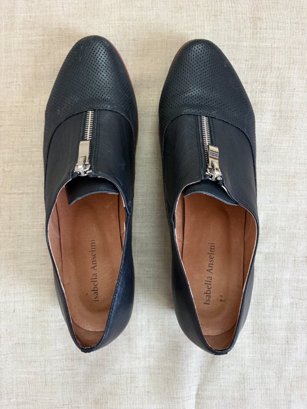 Isabella Anselmi Black Leather Zip Loafers | EU 40